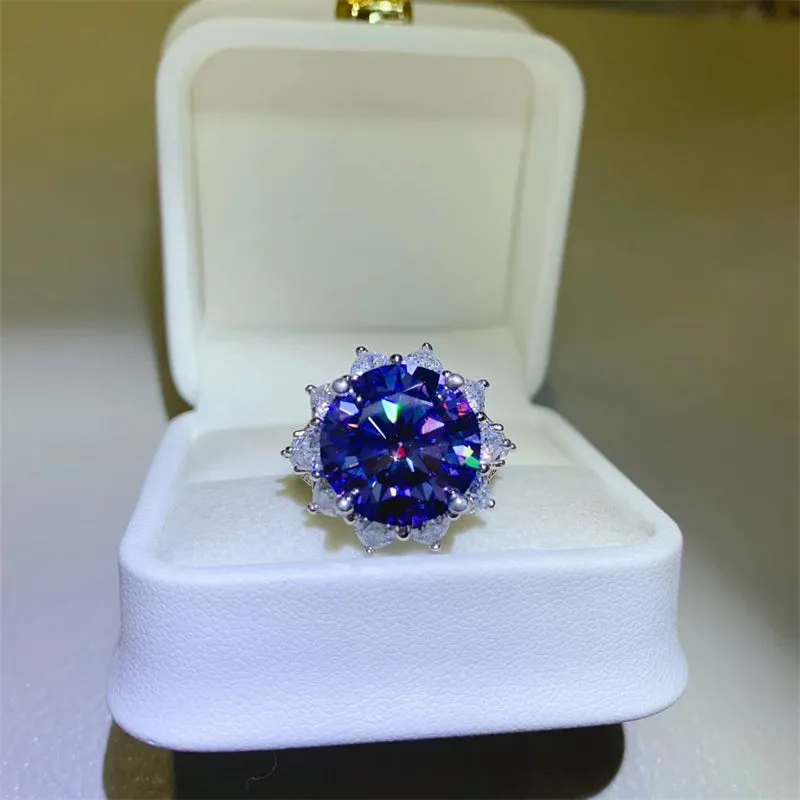 925 Sterling Silver Jewelry 10 Carat Moissanite 925 Sterling Silver Ring