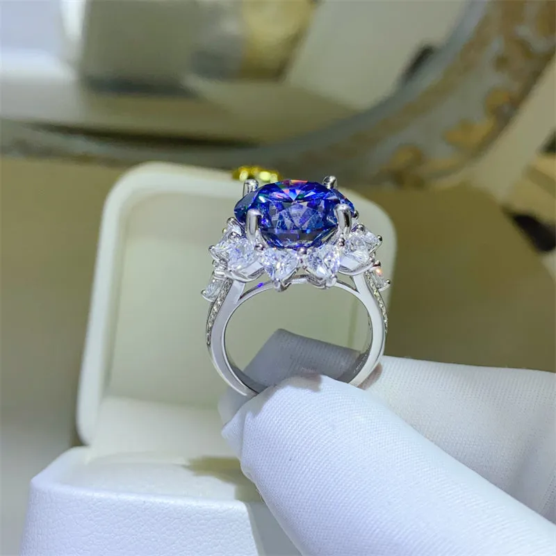 925 Sterling Silver Jewelry 10 Carat Moissanite 925 Sterling Silver Ring