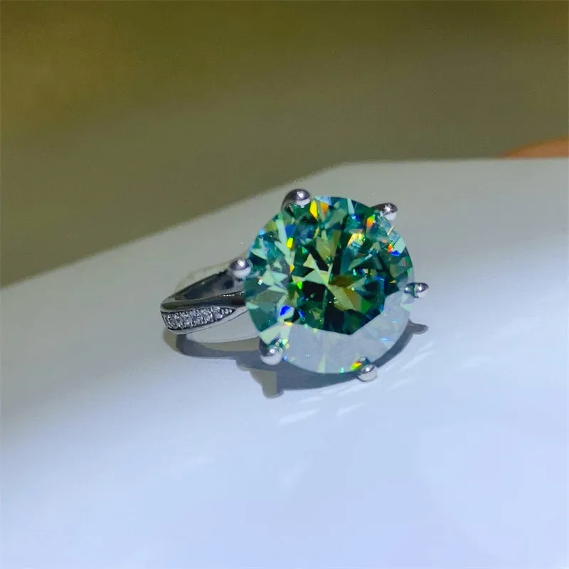 925 Sterling Silver Jewelry 10 Carat Moissanite 925 Sterling Silver Ring