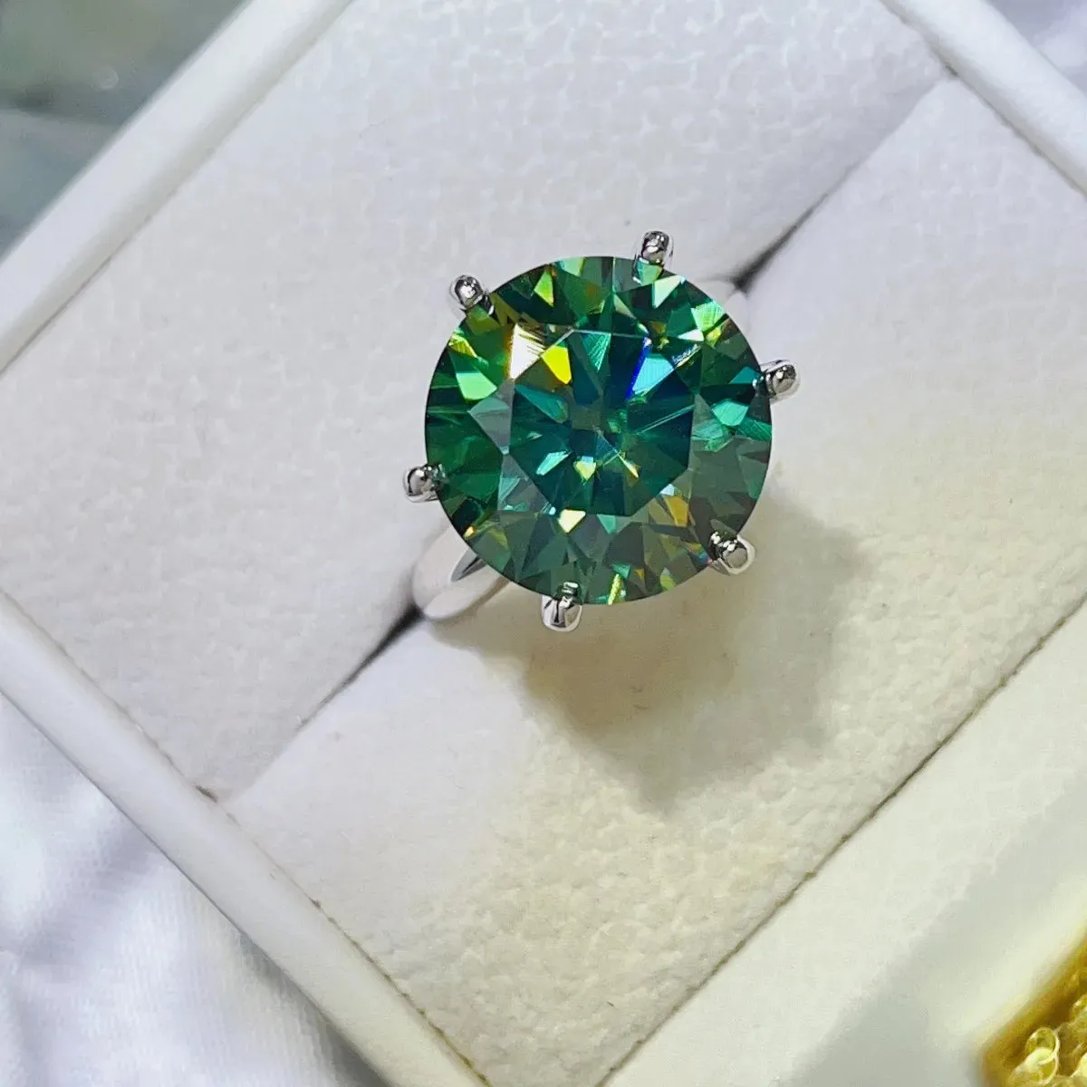 925 Sterling Silver Jewelry 10 Carat Moissanite 925 Sterling Silver Ring