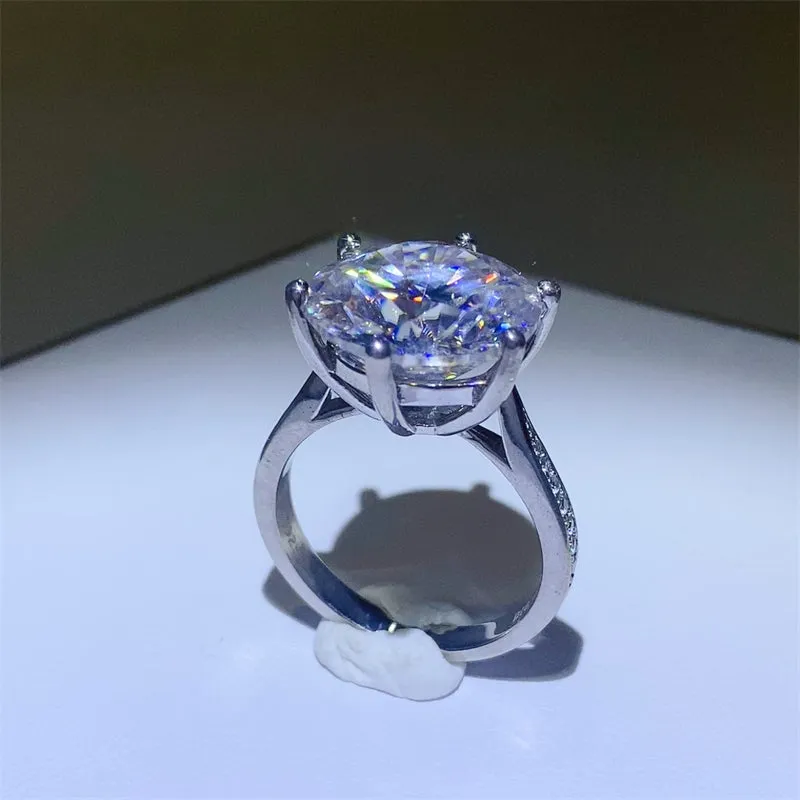 925 Sterling Silver Jewelry 10 Carat Moissanite 925 Sterling Silver Ring