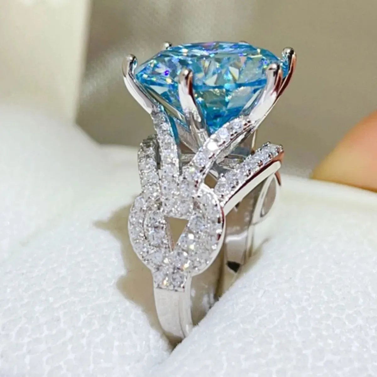 925 Sterling Silver Jewelry 10 Carat Moissanite 925 Sterling Silver Ring