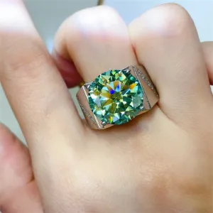 925 Sterling Silver Jewelry 10 Carat Moissanite 925 Sterling Silver Signet Ring