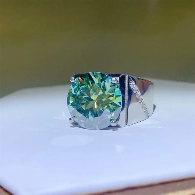 925 Sterling Silver Jewelry 10 Carat Moissanite 925 Sterling Silver Signet Ring