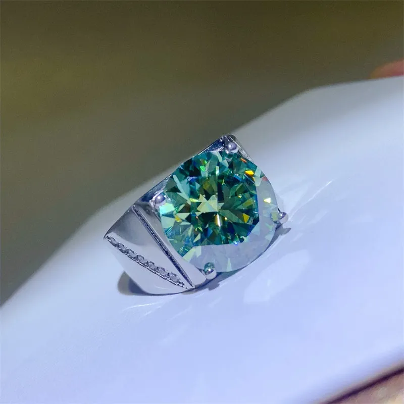 925 Sterling Silver Jewelry 10 Carat Moissanite 925 Sterling Silver Signet Ring