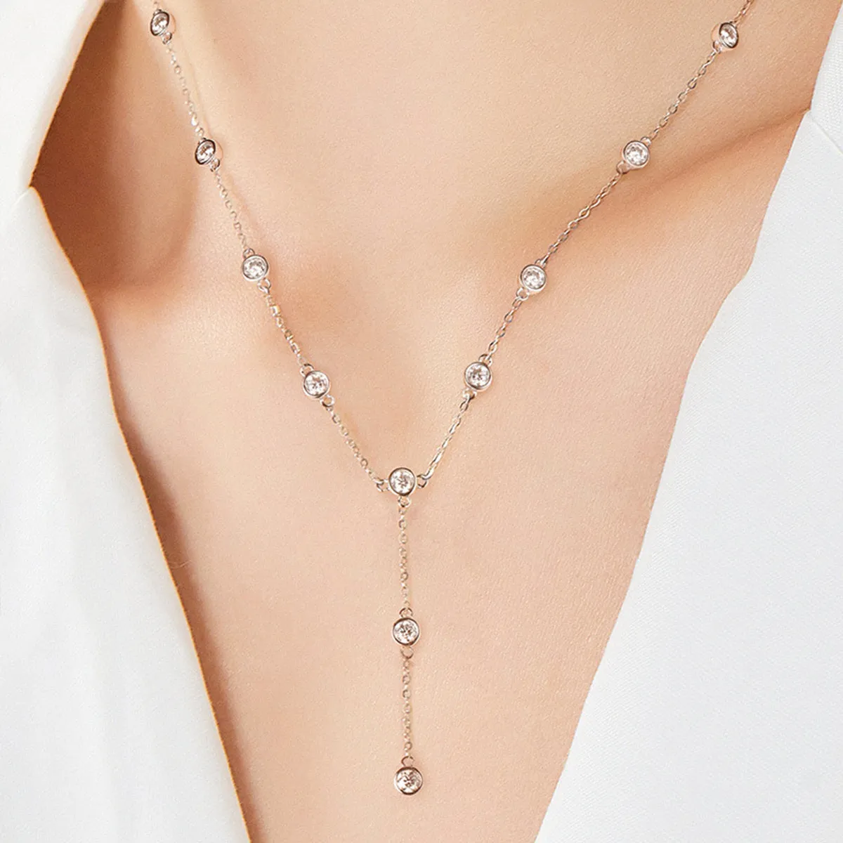925 Sterling Silver Jewelry 1.1 Carat Moissanite 925 Sterling Silver Necklace