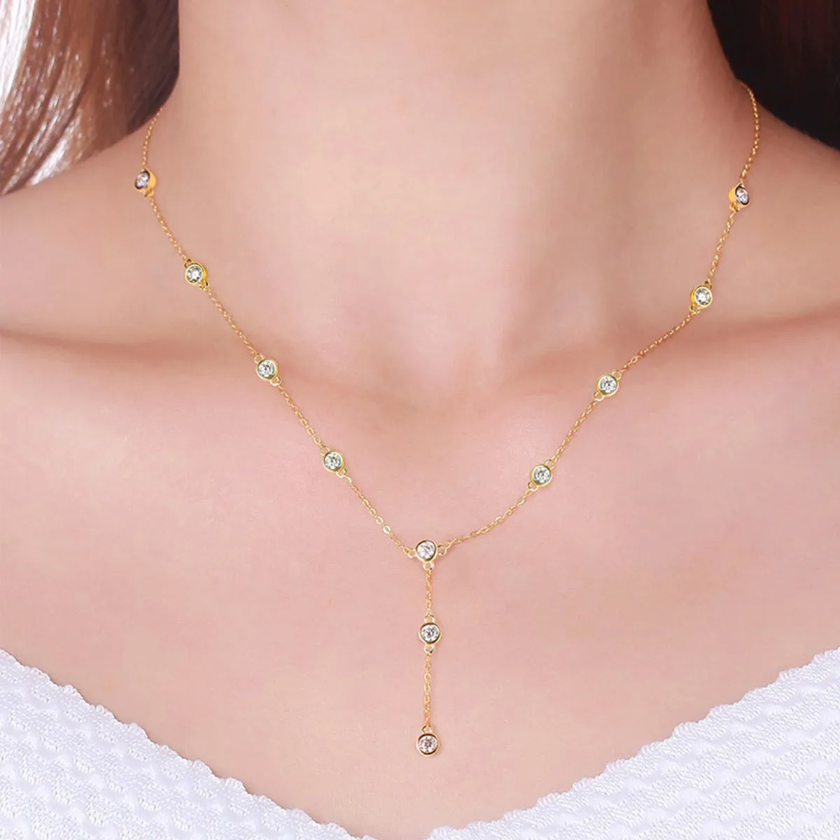 925 Sterling Silver Jewelry 1.1 Carat Moissanite 925 Sterling Silver Necklace