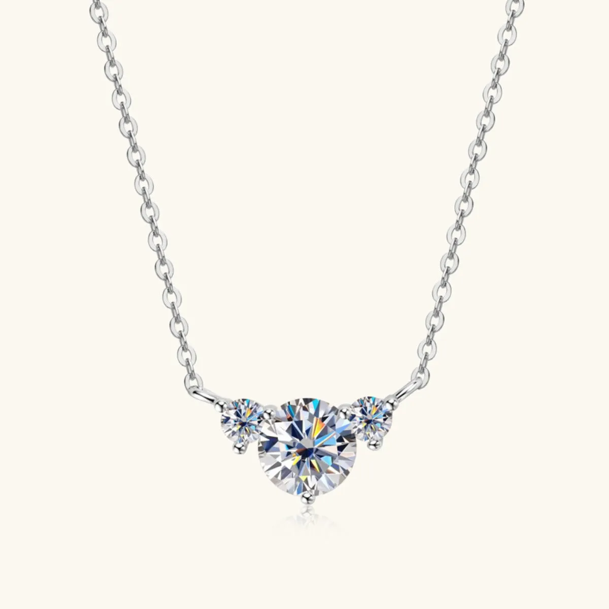 925 Sterling Silver Jewelry 1.2 Carat Moissanite 925 Sterling Silver Necklace