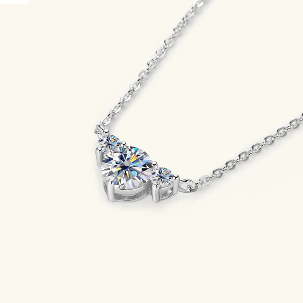 925 Sterling Silver Jewelry 1.2 Carat Moissanite 925 Sterling Silver Necklace