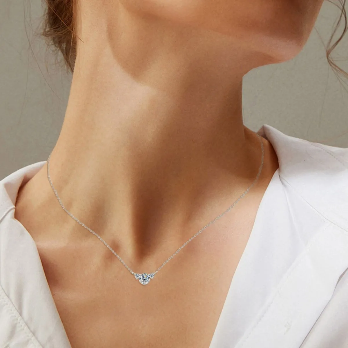 925 Sterling Silver Jewelry 1.2 Carat Moissanite 925 Sterling Silver Necklace
