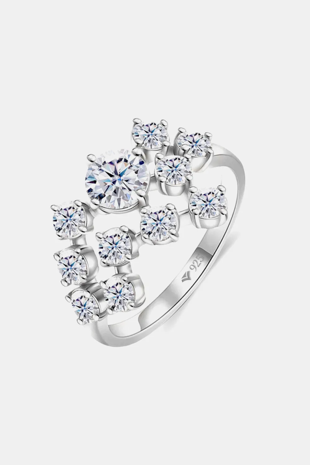 925 Sterling Silver Jewelry 1.2 Carat Moissanite 925 Sterling Silver Ring