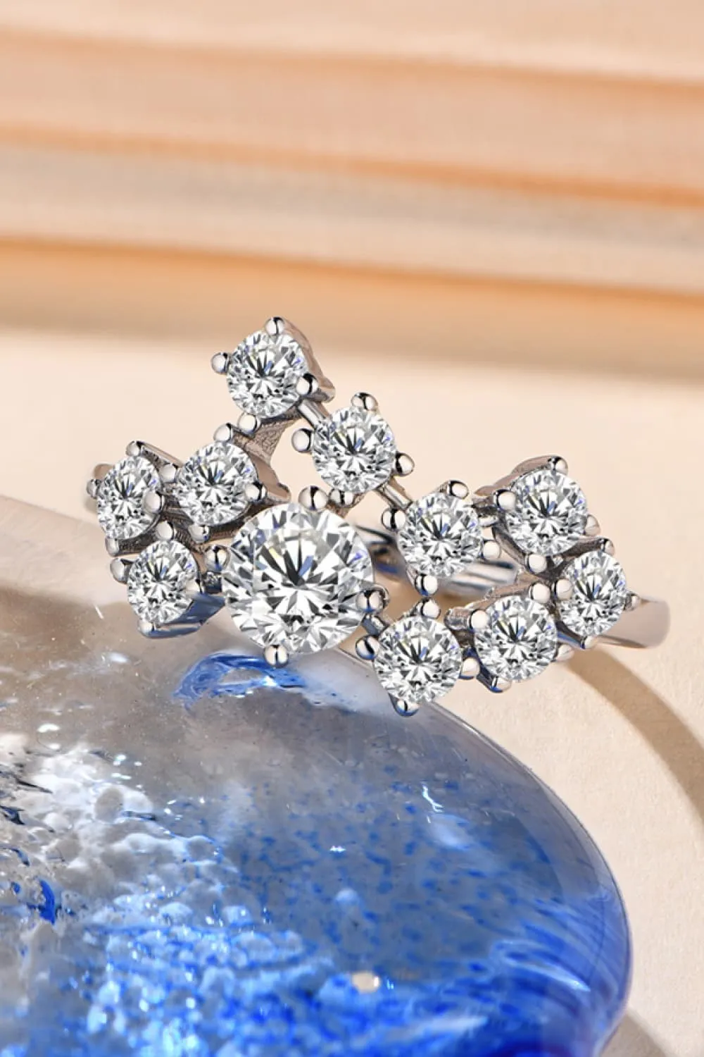 925 Sterling Silver Jewelry 1.2 Carat Moissanite 925 Sterling Silver Ring