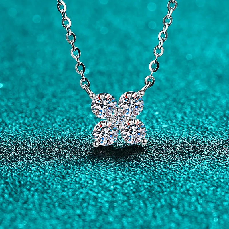 925 Sterling Silver Jewelry 1.26 Carat Moissanite 925 Sterling Silver Geometric Shape Pendant Necklace