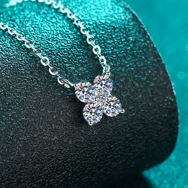 925 Sterling Silver Jewelry 1.26 Carat Moissanite 925 Sterling Silver Geometric Shape Pendant Necklace