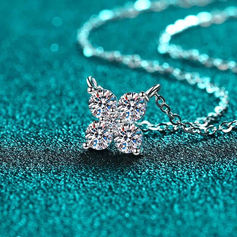 925 Sterling Silver Jewelry 1.26 Carat Moissanite 925 Sterling Silver Geometric Shape Pendant Necklace
