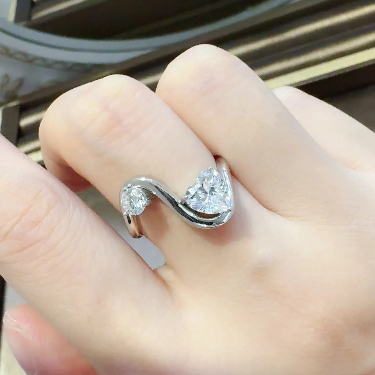 925 Sterling Silver Jewelry 1.3 Carat Moissanite 925 Sterling Silver Irregular Shape Ring