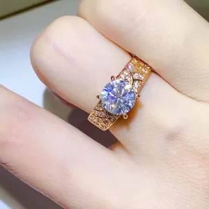 925 Sterling Silver Jewelry 1.5 Carat 925 Sterling Silver Moissanite Ring