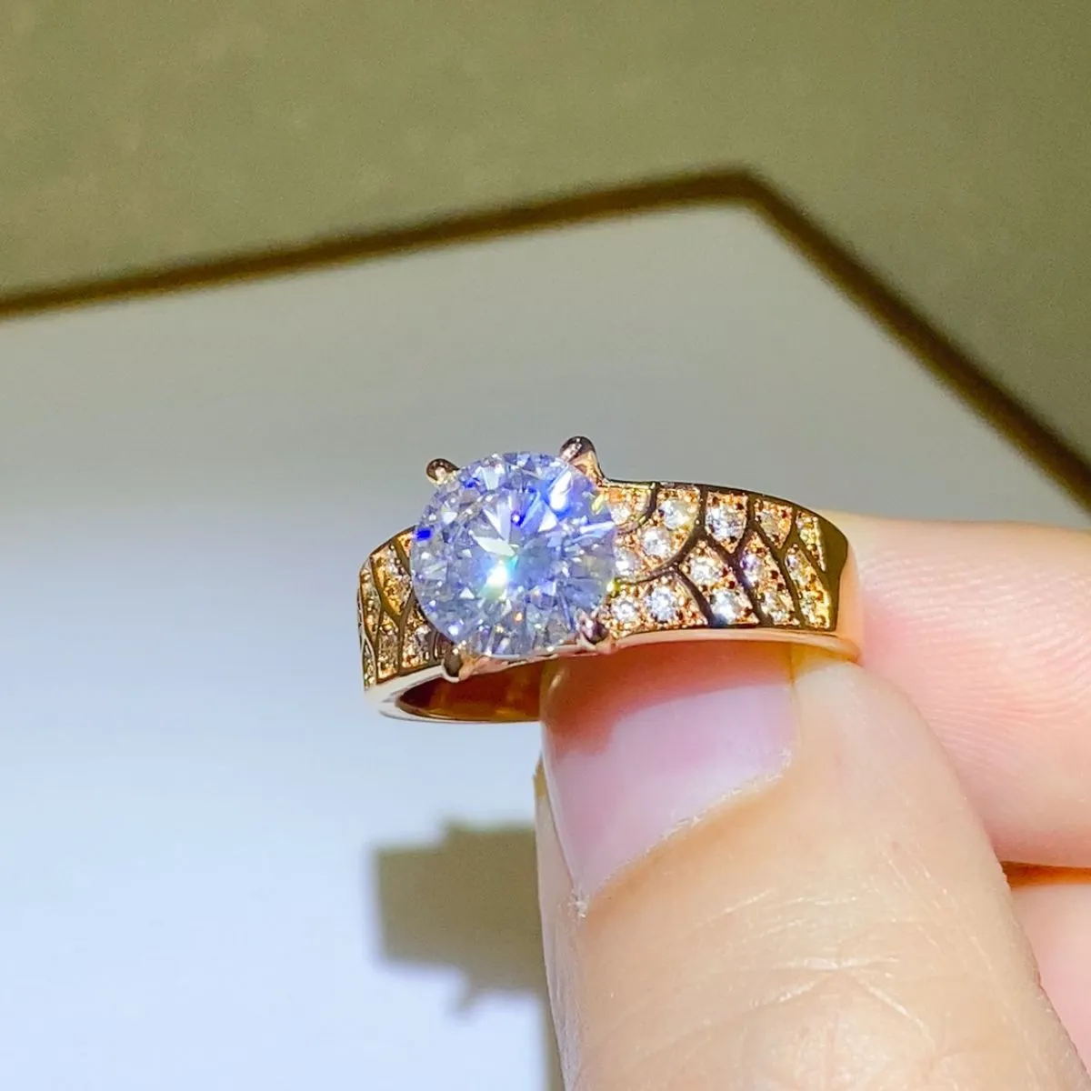 925 Sterling Silver Jewelry 1.5 Carat 925 Sterling Silver Moissanite Ring