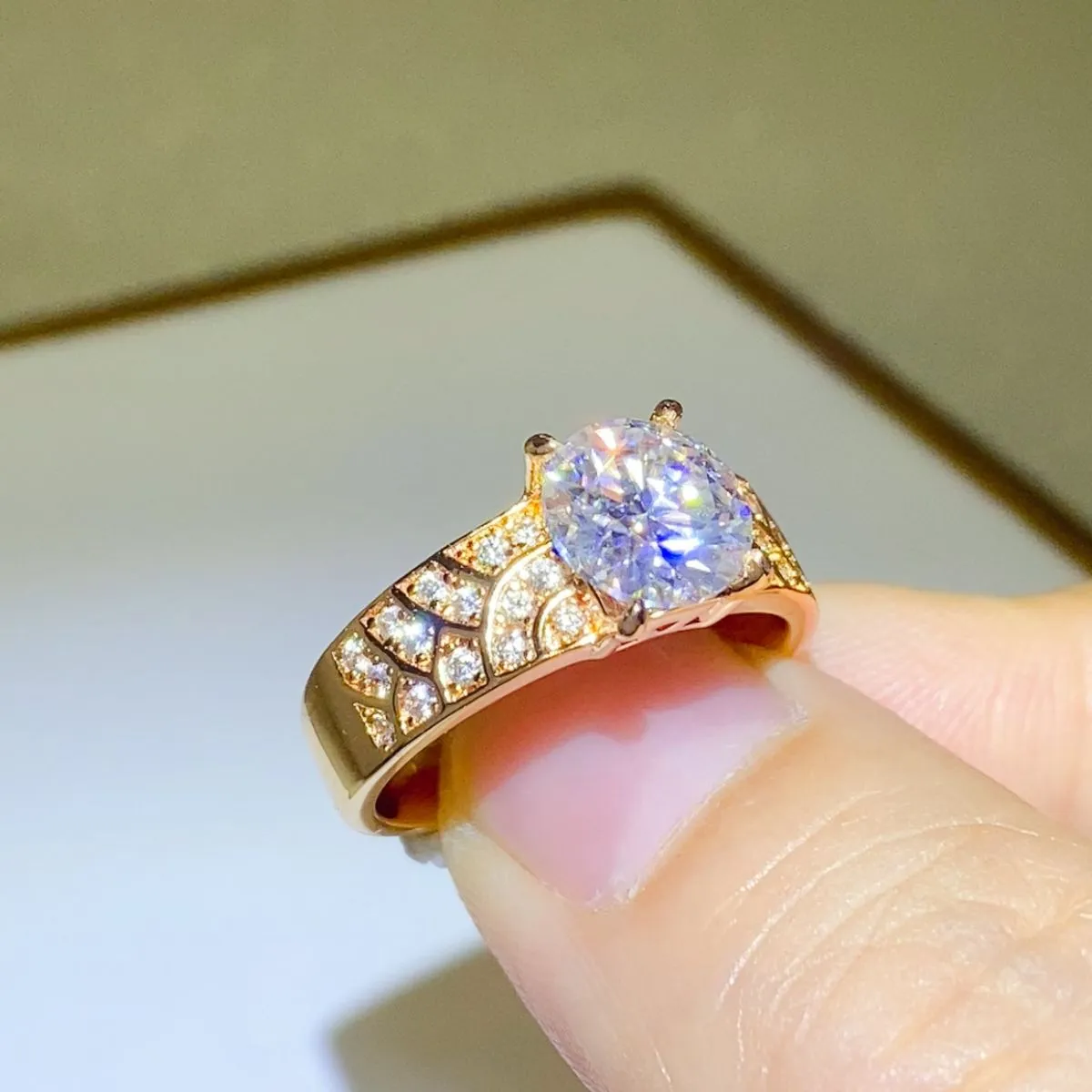 925 Sterling Silver Jewelry 1.5 Carat 925 Sterling Silver Moissanite Ring