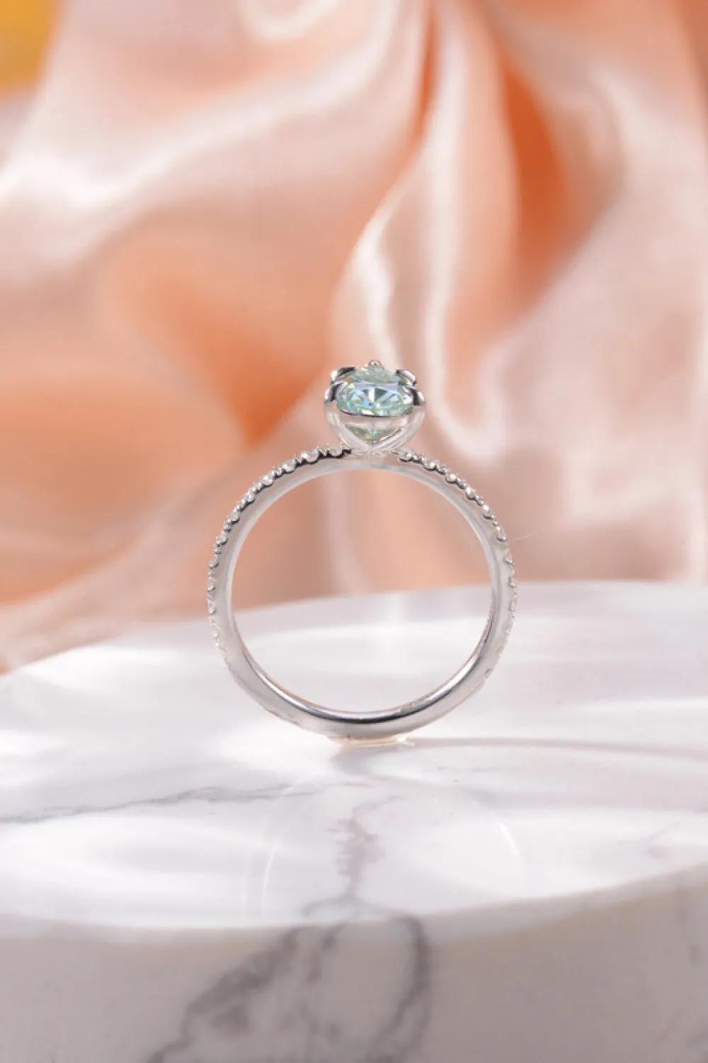 925 Sterling Silver Jewelry 1.5 Carat Teardrop Shape Moissanite 925 Sterling Silver Ring
