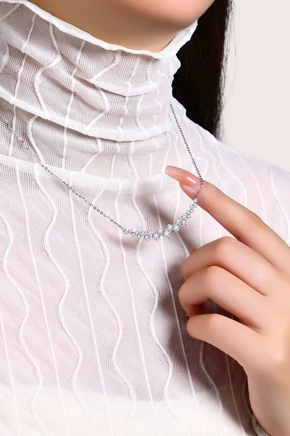 925 Sterling Silver Jewelry 1.64 Carat Moissanite 925 Sterling Silver Necklace