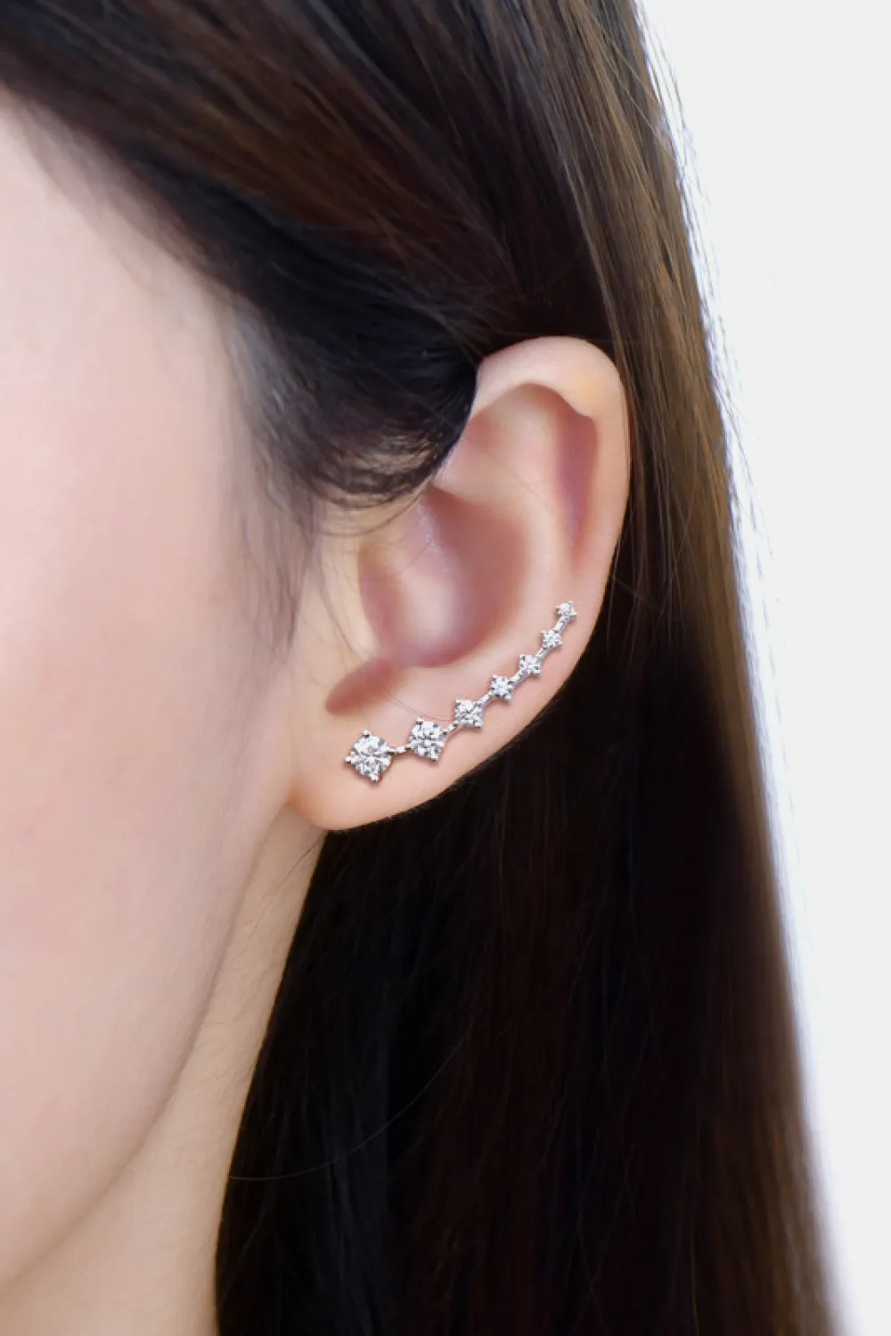 925 Sterling Silver Jewelry 1.9 Carat Moissanite 925 Sterling Silver Earrings