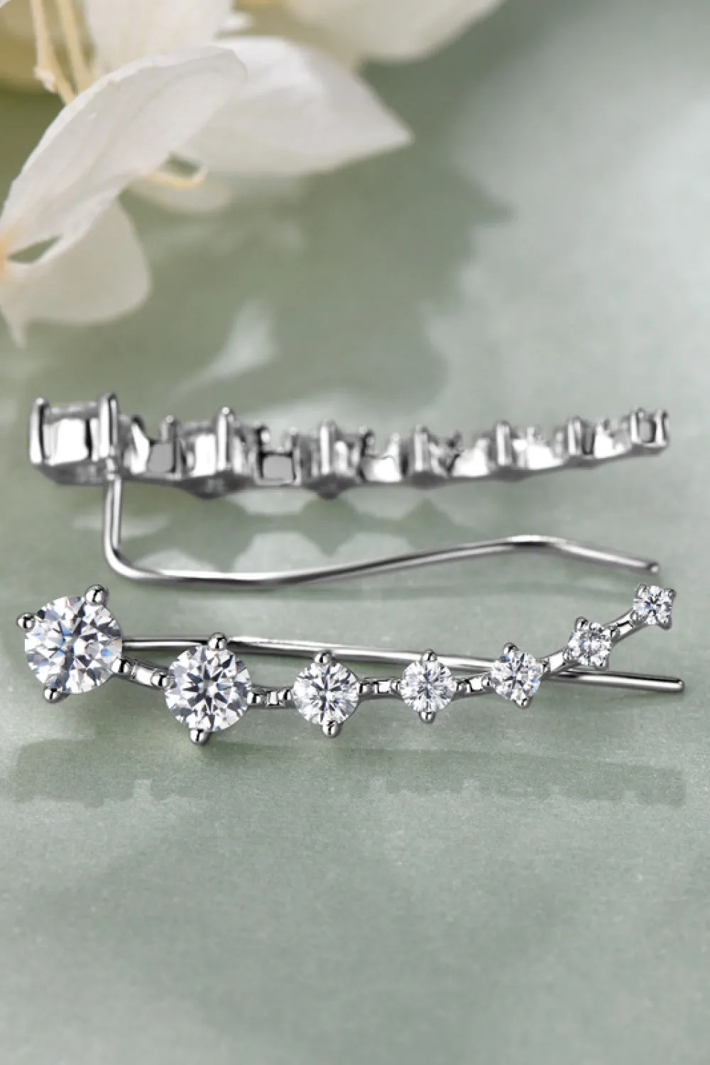 925 Sterling Silver Jewelry 1.9 Carat Moissanite 925 Sterling Silver Earrings