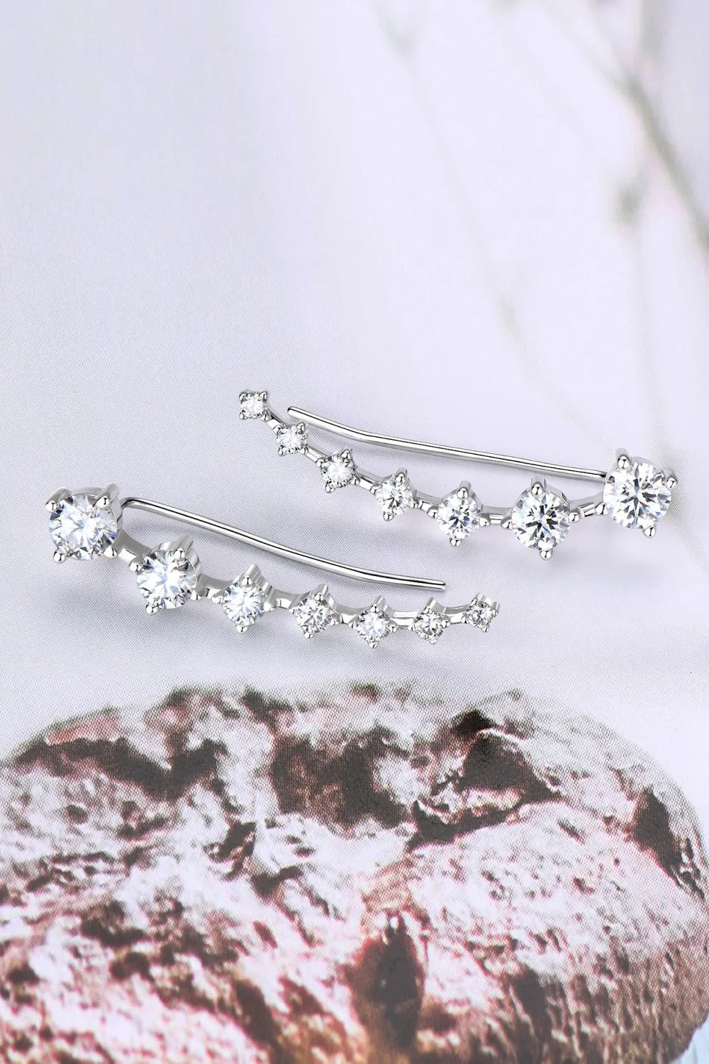 925 Sterling Silver Jewelry 1.9 Carat Moissanite 925 Sterling Silver Earrings