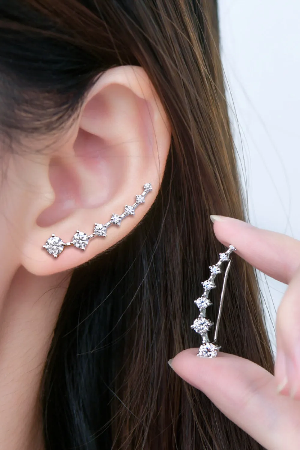 925 Sterling Silver Jewelry 1.9 Carat Moissanite 925 Sterling Silver Earrings
