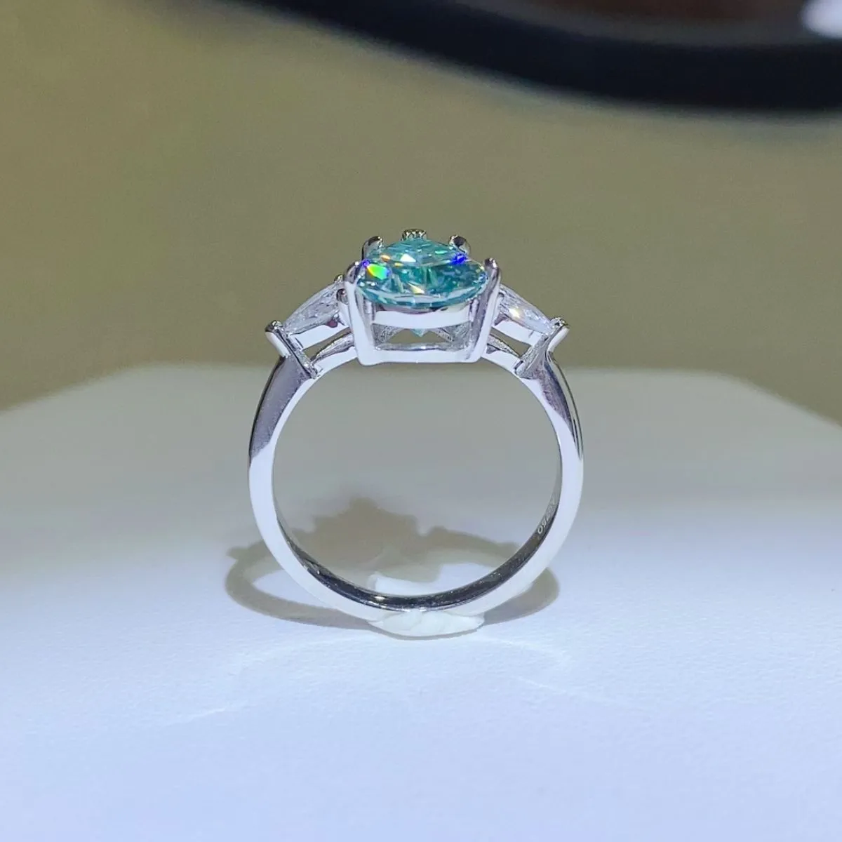 925 Sterling Silver Jewelry 2 Carat 925 Sterling Silver Moissanite Ring