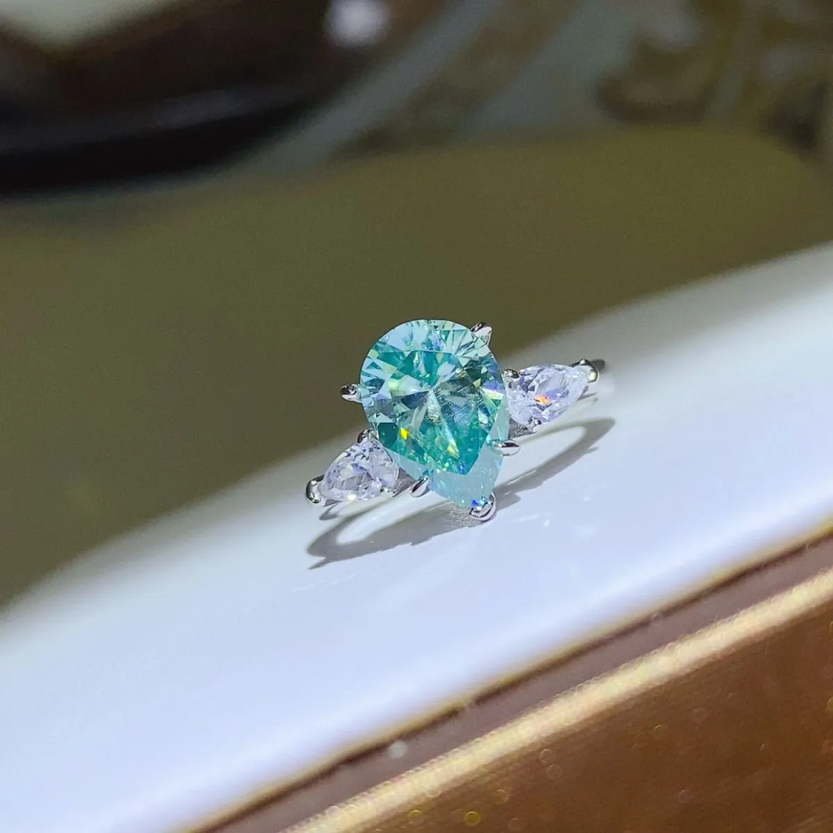 925 Sterling Silver Jewelry 2 Carat 925 Sterling Silver Moissanite Ring