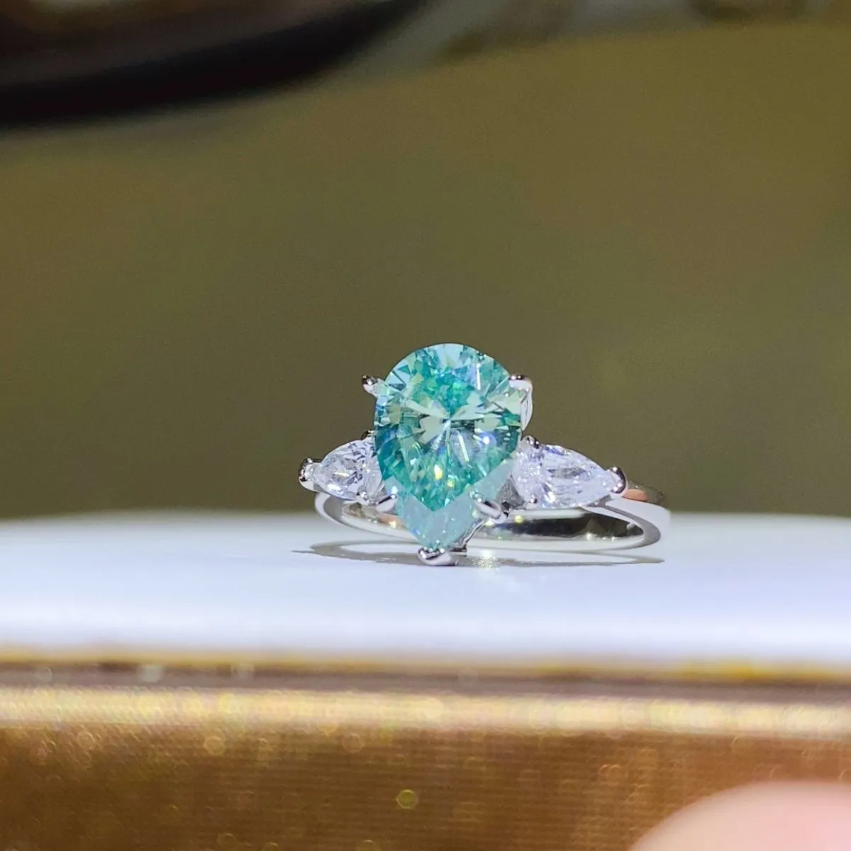 925 Sterling Silver Jewelry 2 Carat 925 Sterling Silver Moissanite Ring