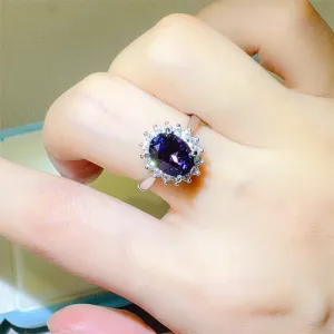 925 Sterling Silver Jewelry 2 Carat 925 Sterling Silver Oval Moissanite Ring
