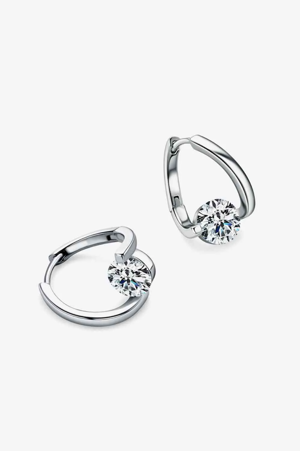 925 Sterling Silver Jewelry 2 Carat Moissanite 925 Sterling Silver Heart Earrings