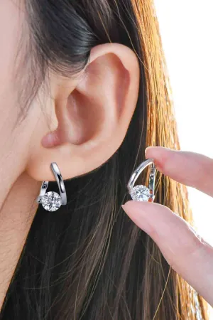 925 Sterling Silver Jewelry 2 Carat Moissanite 925 Sterling Silver Heart Earrings