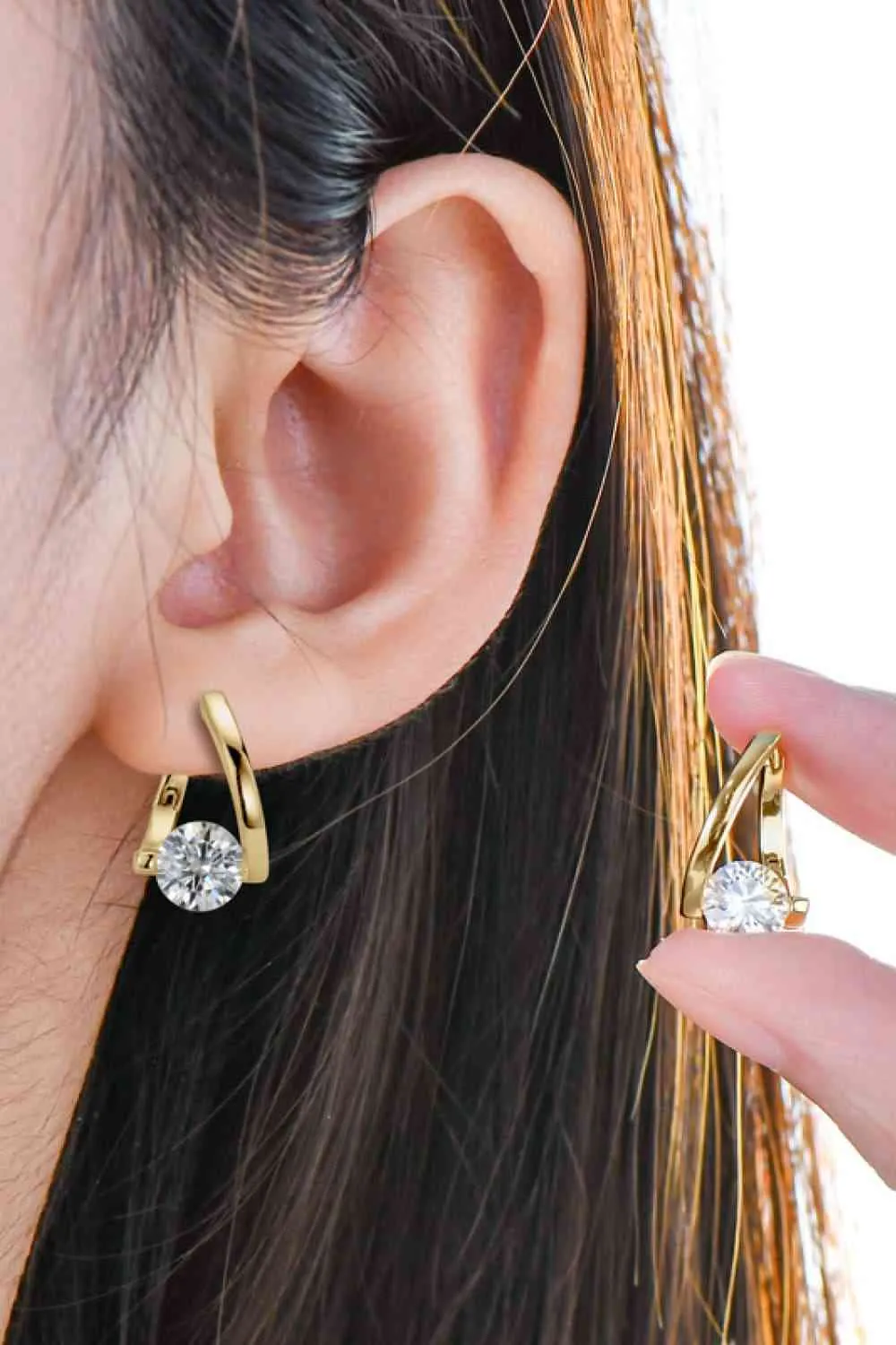 925 Sterling Silver Jewelry 2 Carat Moissanite 925 Sterling Silver Heart Earrings