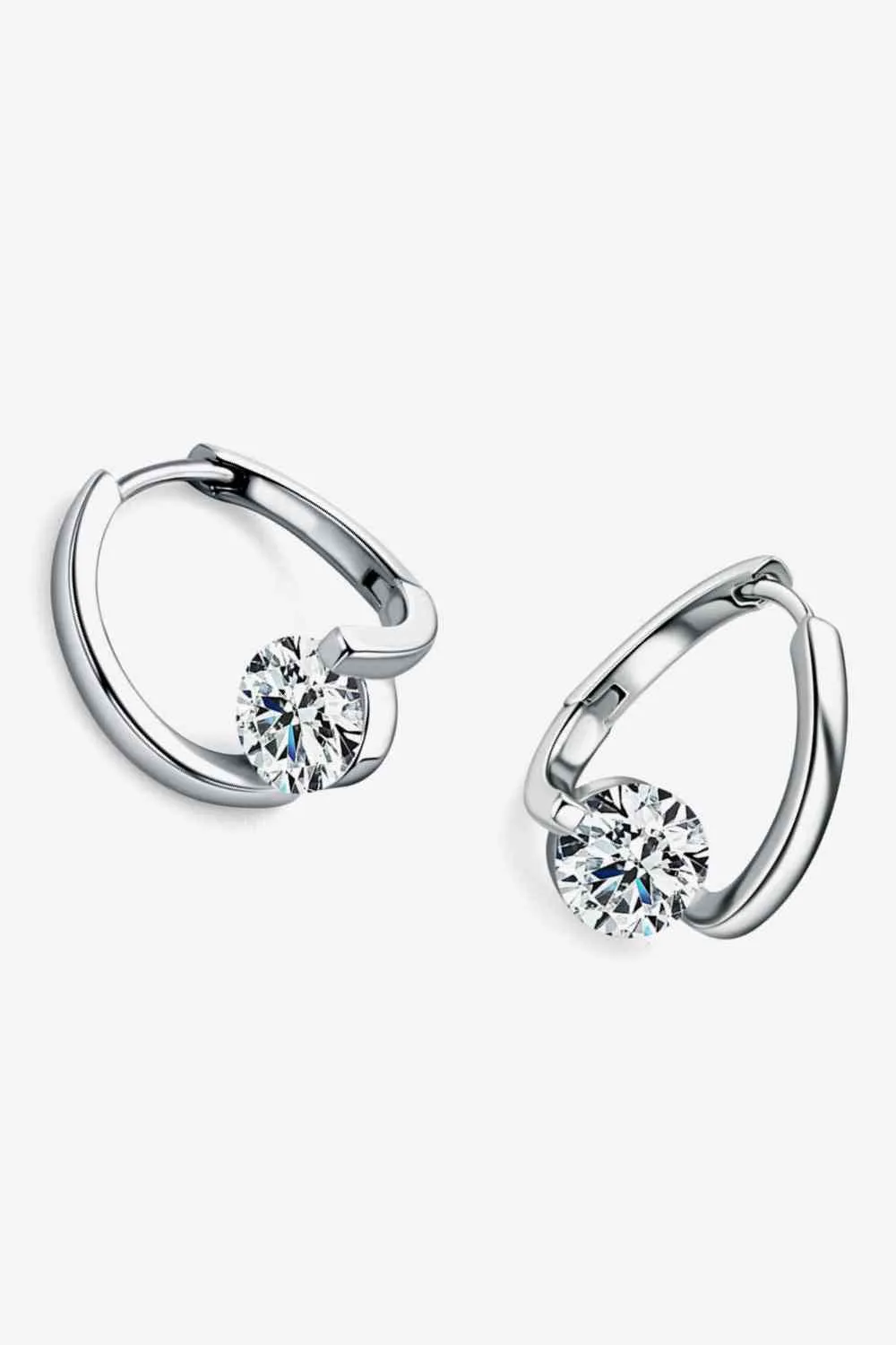 925 Sterling Silver Jewelry 2 Carat Moissanite 925 Sterling Silver Heart Earrings