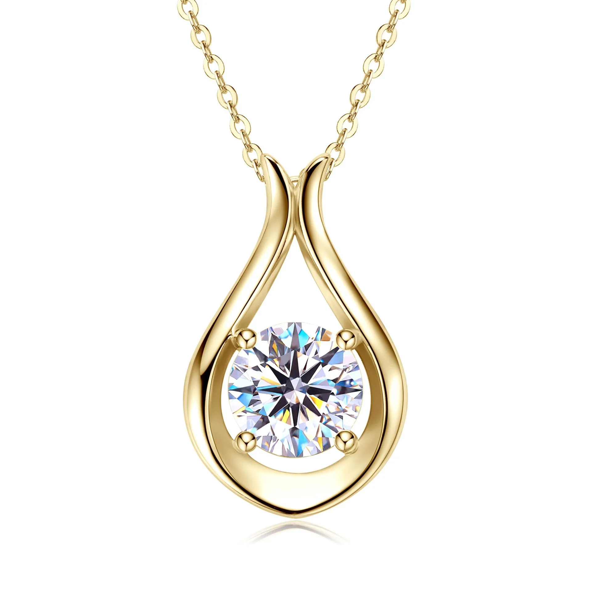 925 Sterling Silver Jewelry 2 Carat Moissanite 925 Sterling Silver Pendant Necklace