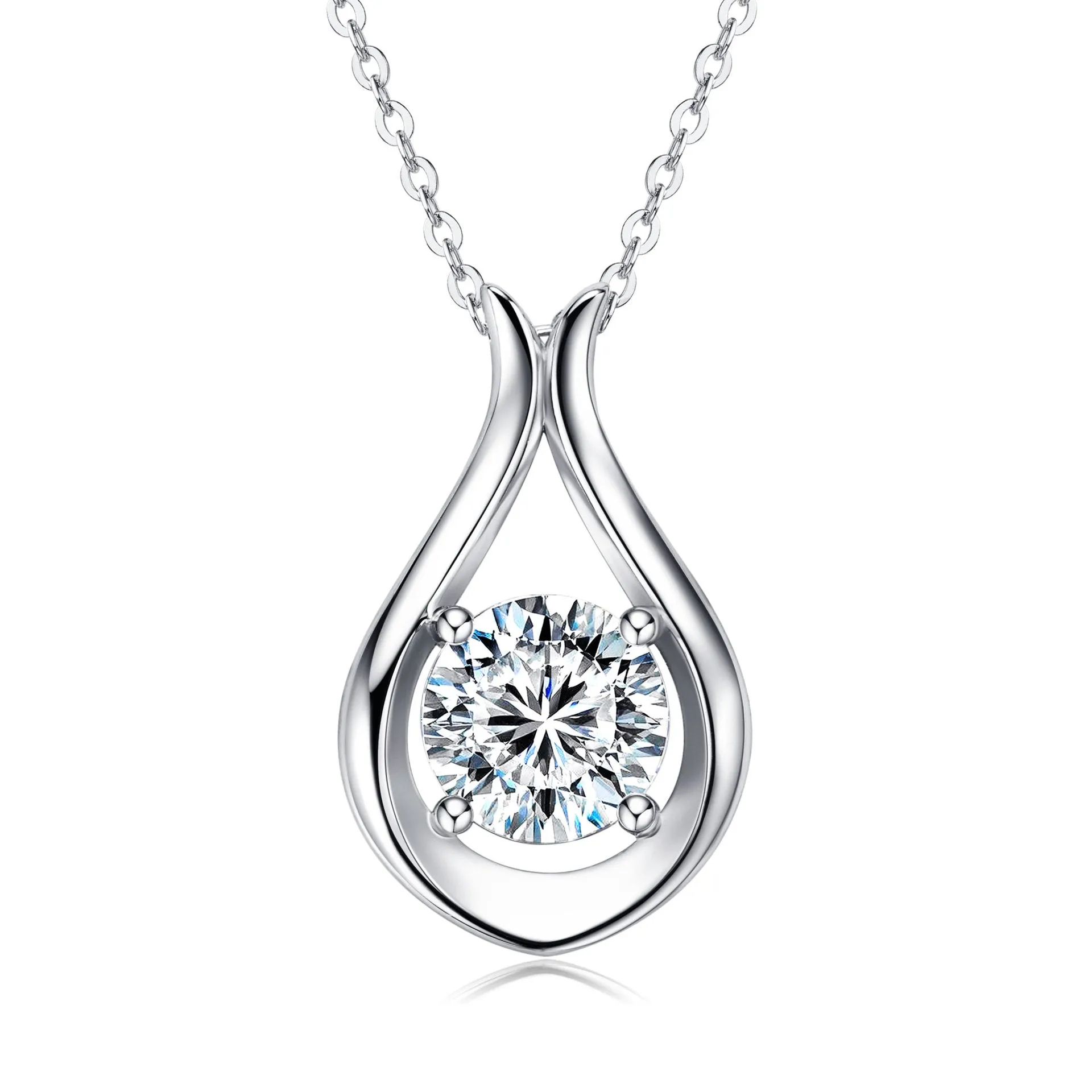 925 Sterling Silver Jewelry 2 Carat Moissanite 925 Sterling Silver Pendant Necklace