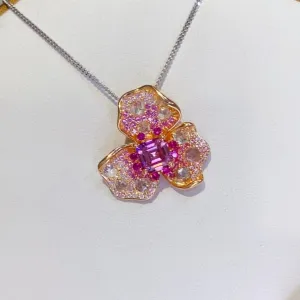 925 Sterling Silver Jewelry 2 Carat Moissanite 925 Sterling Silver Pendant Necklace