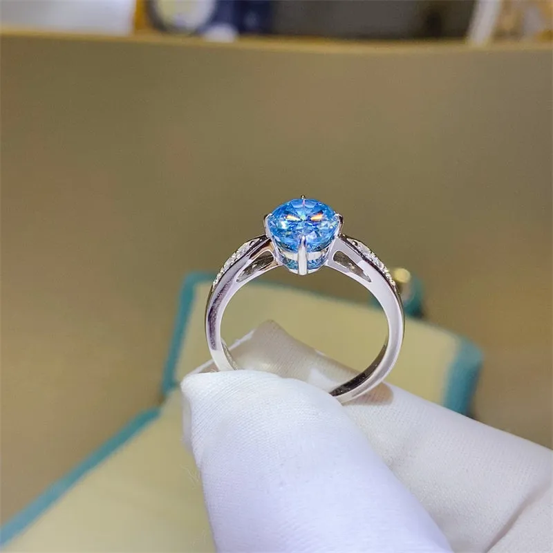 925 Sterling Silver Jewelry 2 Carat Moissanite 925 Sterling Silver Ring