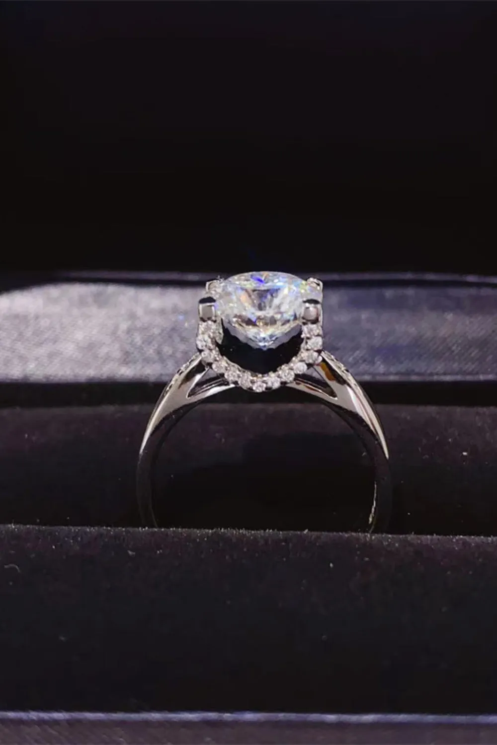 925 Sterling Silver Jewelry 2 Carat Moissanite 925 Sterling Silver Ring