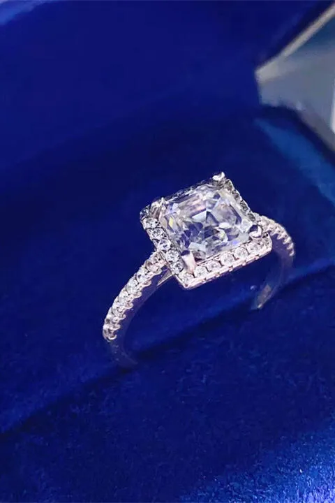 925 Sterling Silver Jewelry 2 Carat Moissanite 925 Sterling Silver Ring