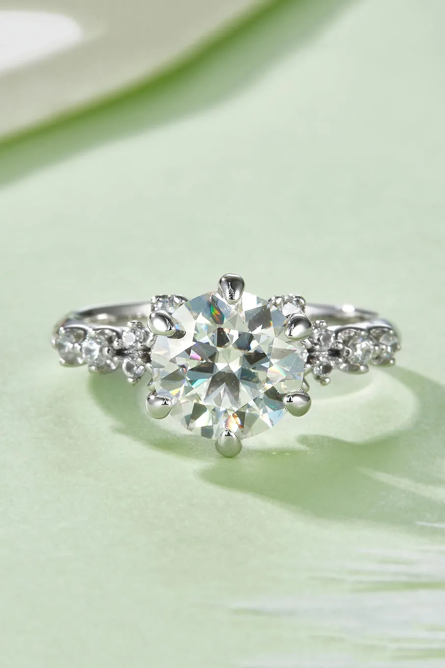 925 Sterling Silver Jewelry 2 Carat Moissanite 925 Sterling Silver Ring