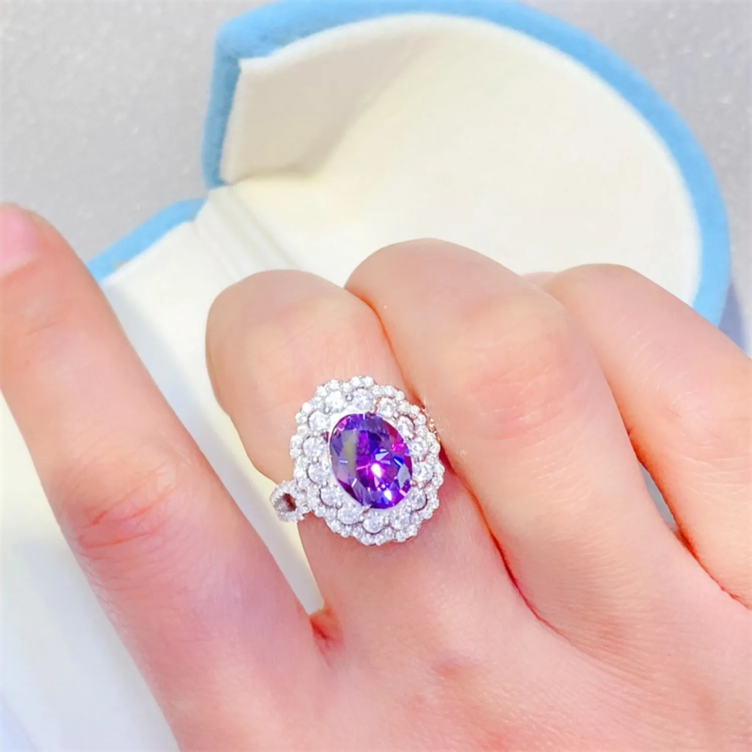 925 Sterling Silver Jewelry 2 Carat Moissanite 925 Sterling Silver Ring