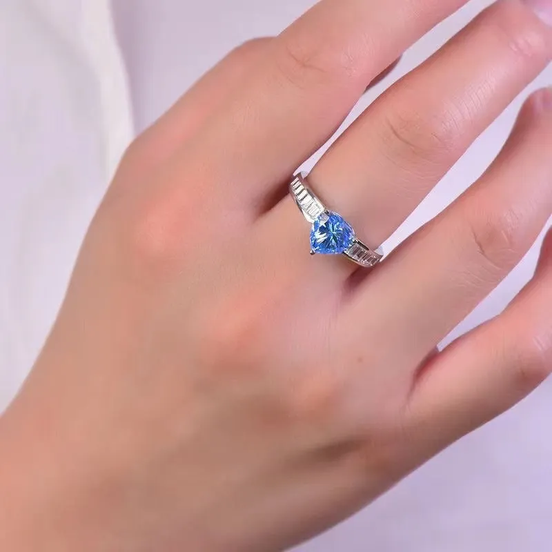 925 Sterling Silver Jewelry 2 Carat Moissanite 925 Sterling Silver Ring