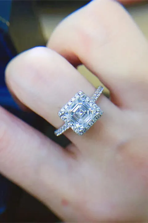 925 Sterling Silver Jewelry 2 Carat Moissanite 925 Sterling Silver Ring