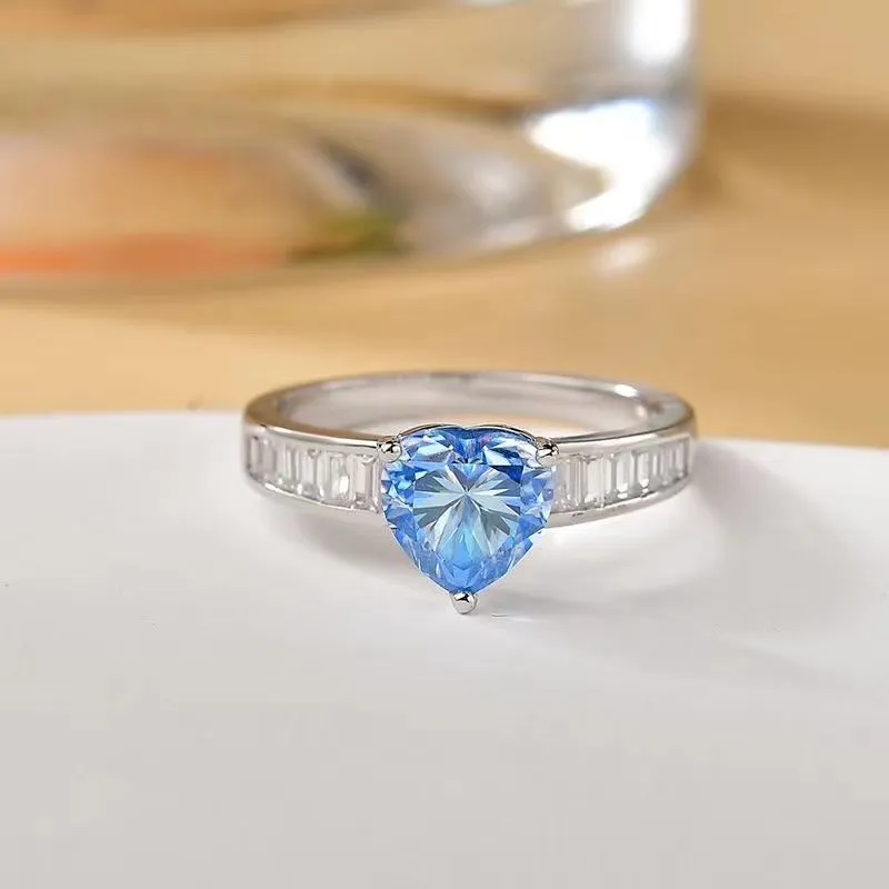 925 Sterling Silver Jewelry 2 Carat Moissanite 925 Sterling Silver Ring