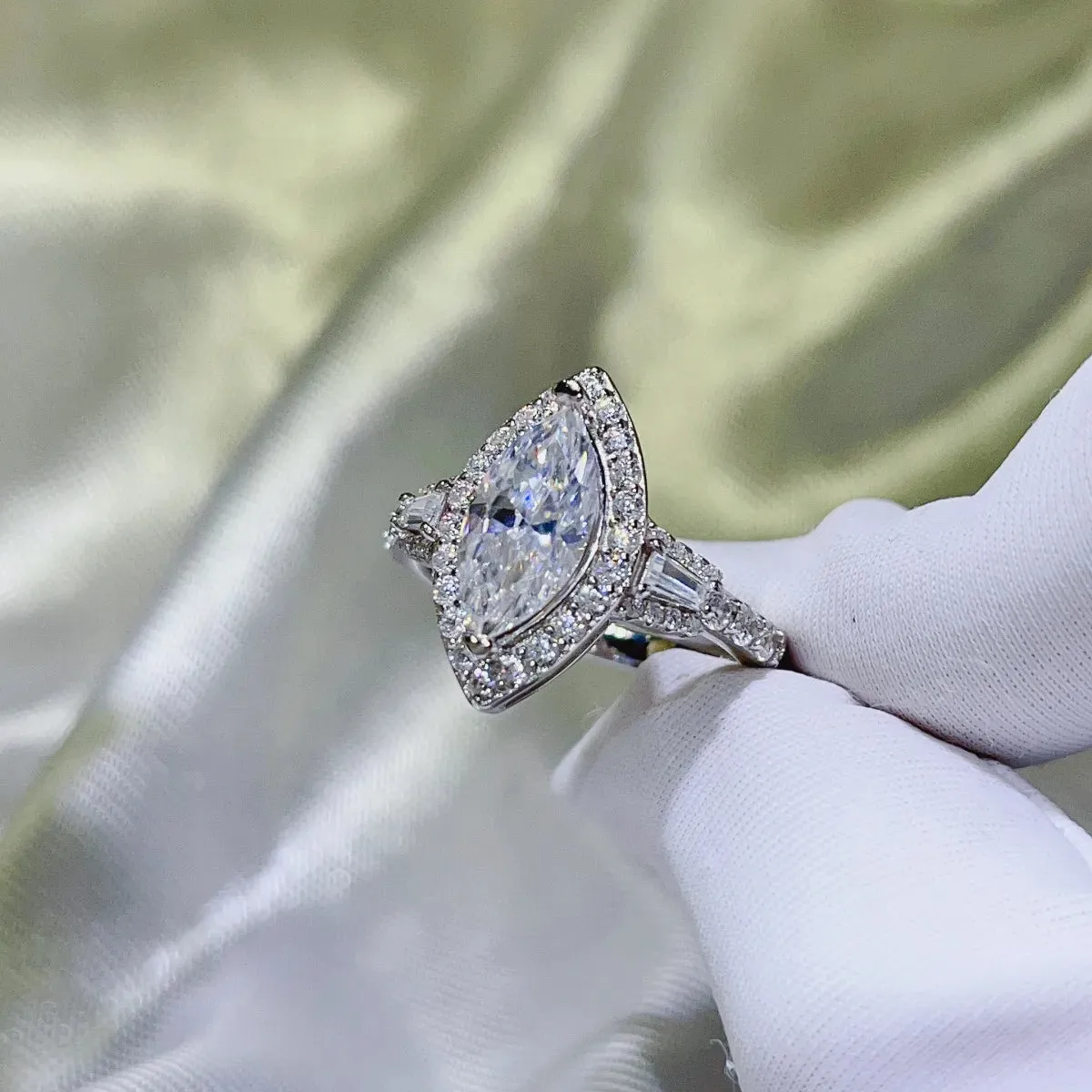 925 Sterling Silver Jewelry 2 Carat Moissanite 925 Sterling Silver Ring