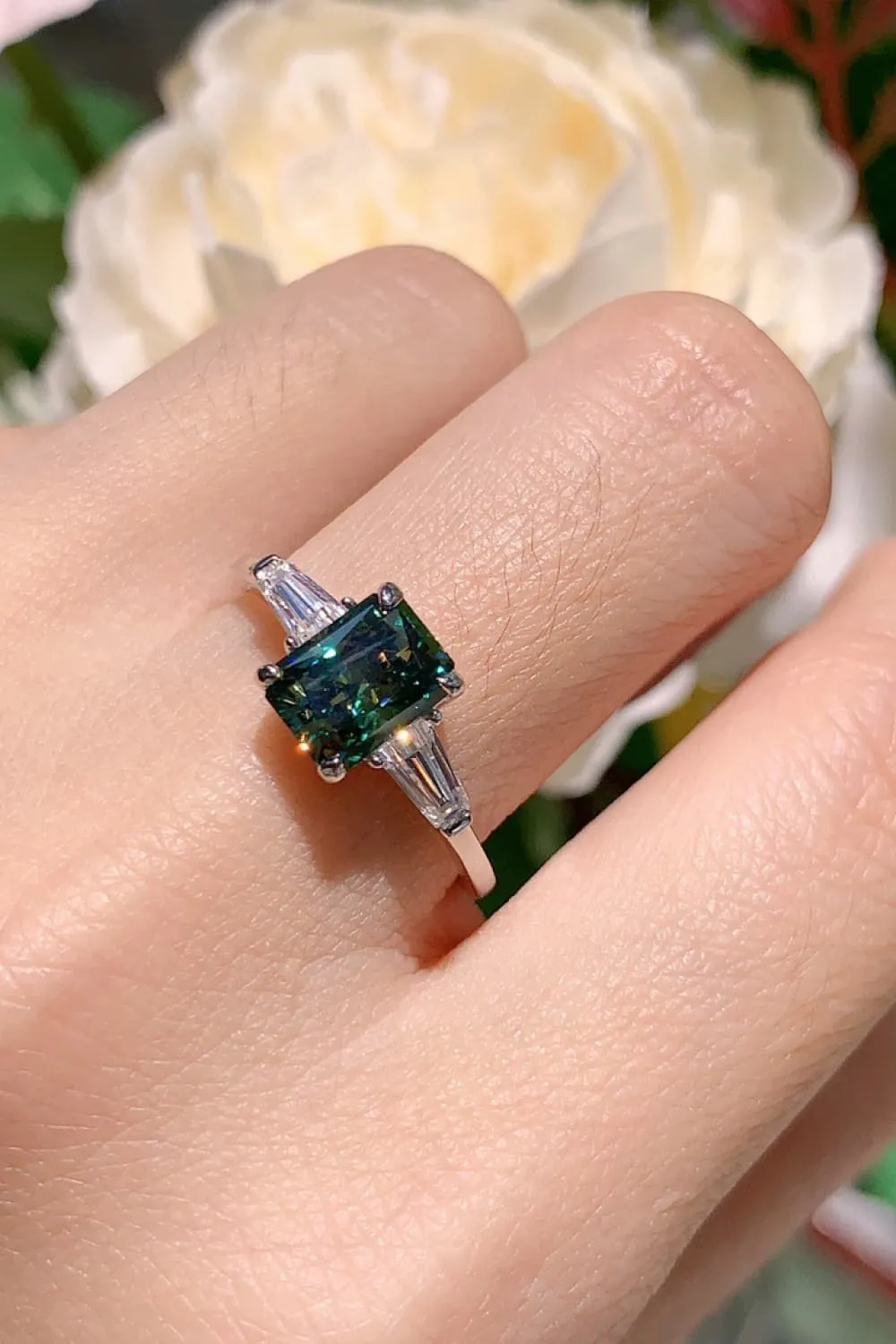 925 Sterling Silver Jewelry 2 Carat Moissanite 925 Sterling Silver Ring